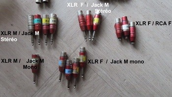 vends  adaptateur  NEUTRIK   XLR M  F   rca   jack stéréo   - 5 €