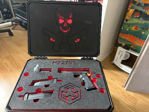 Lot complet Airsoft HPA – Réplique Hi-Capa + accessoires – État NEUF, très peu s