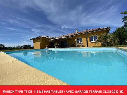 VILLA  COMPENTORAINE DE 148 M2 AVEC GARAGE ET PISCINE