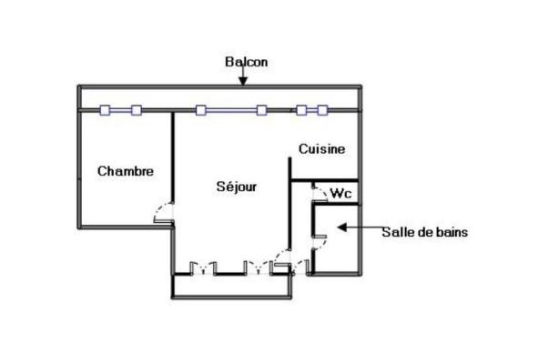 Appartement T2 dernier étage avec balcon secteur 5 avenues