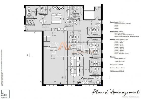 Local divisible de 409 m2 en PMR + places parking privatives