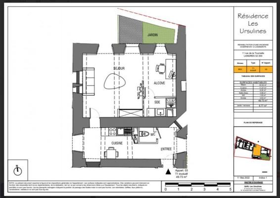 Appartement T1 (Lot 3) - 49 m² - Langres (52)