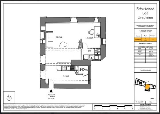 Appartement T1 (Lot 11) - 50 m² - Langres (52)