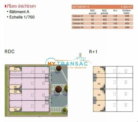 A Vendre cellules neuves d'activités et de bureaux à partir de 352m² situé à Montgeron