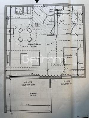 Vente - Appartement - 2 pièces + cuisine - 45 m² - 211 000 € -