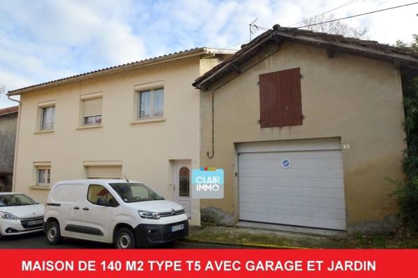 MAISON DE VILLE TYPE T5  DE 140 M2 AVEC GARAGE ET JARDIN