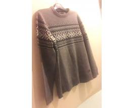 Pull jacquard vintage XL homme