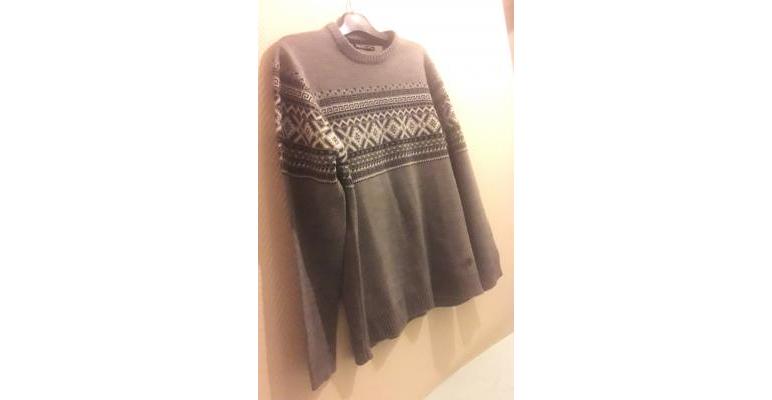 Pull jacquard vintage XL homme